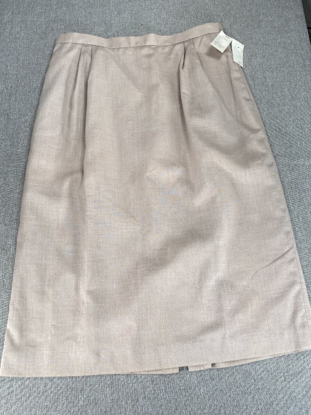 Vintage Cross Country Midi A-Line Skirt Women's 16 Taupe Linen Blend VTG USA NWT - Picture 4 of 11
